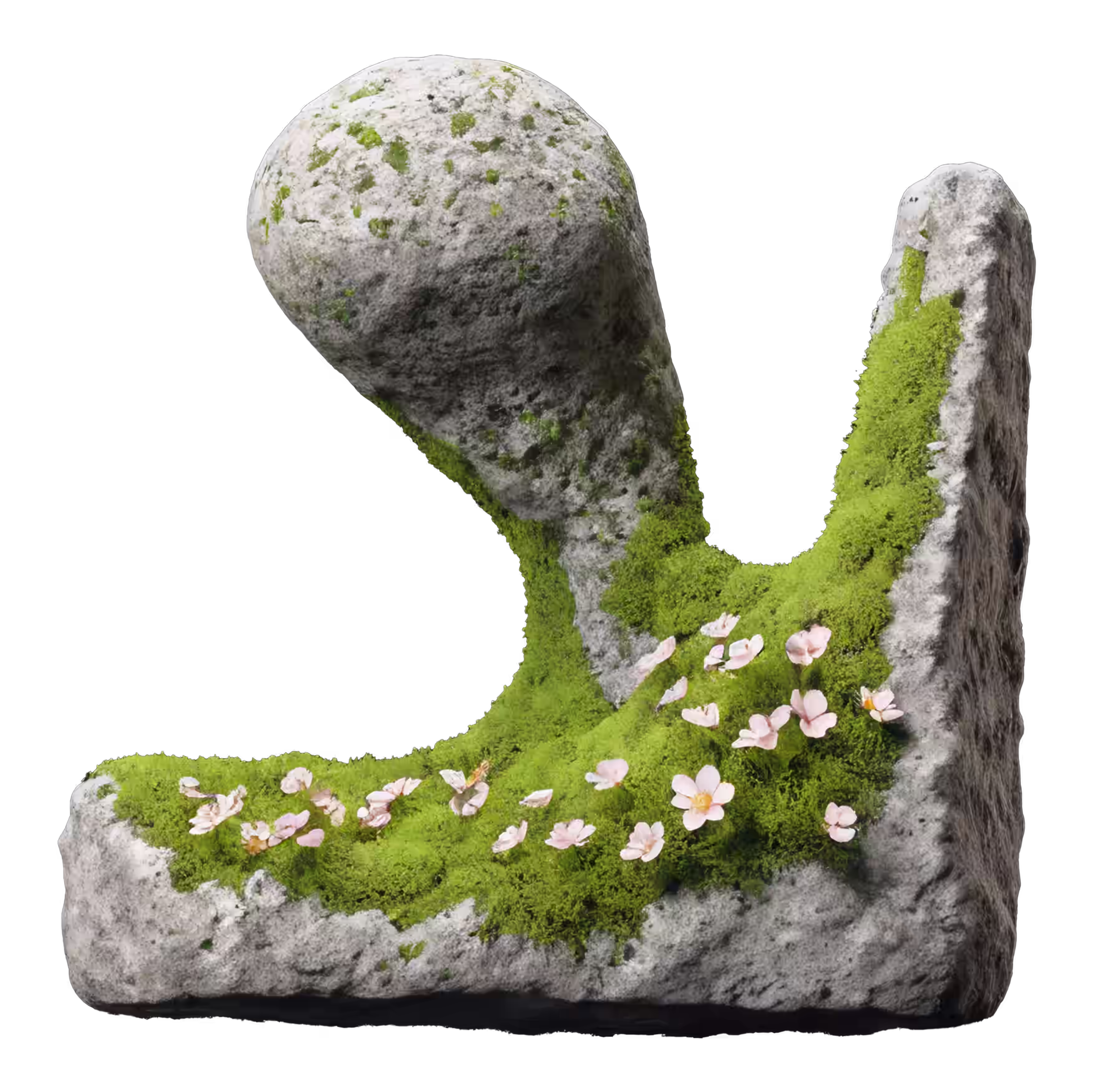 The Sublime logo formed by a stone covered with flowers and grass